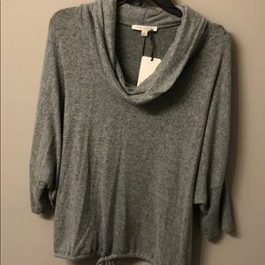 Cowl neck elbow length sweater